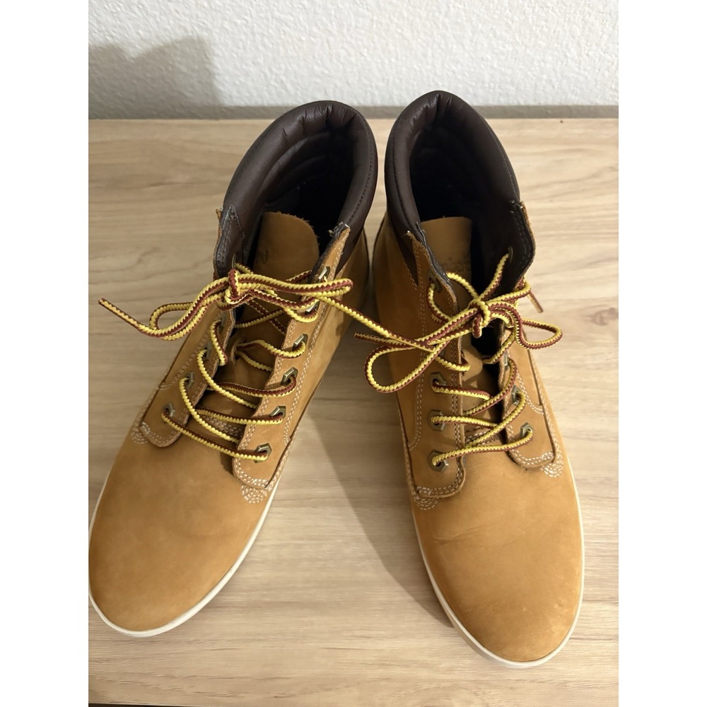 Timberland Brown Leather Ankle Boots Women's Lace Up‎ Ortholite Casual - Picture 2 of 12